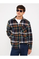 LC Waikiki Long Sleeved Plaid Men's Lumberjack Shirt Jacket with a Regular Fit