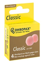 Ohropax Classic Ušné vložky voskové, jednorazové, v krabičke 4 ks