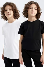 DEFACTO Boy Regular Fit Crew Neck Sustainable 2-pack Short Sleeve T-Shirt