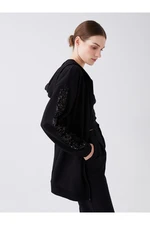 LC Waikiki Women's Hooded Sequin Embroidered Long Sleeve Oversize Zipper Sweatshirt LC Waikiki Women's Hooded Sequin Embroidered Long Sleeve Oversize Zipper Sweatshirt