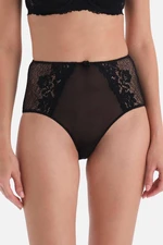 Dagi Black Micro High Waist Slip With Lace Detail