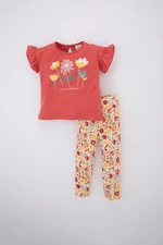 DEFACTO Baby Girl Crew Neck Floral Combed Cotton 2-Pack Set