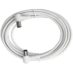 Axing anténny prepojovací kábel [1x anténna zástrčka 75 Ω - 1x anténna zásuvka 75 Ω] 1.50 m 85 dB  biela