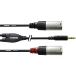 Cordial  audio káblový adaptér [1x jack zástrčka 3,5 mm - 2x XLR zástrčka] 1.80 m čierna