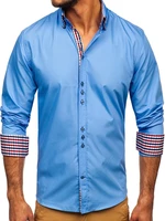 Blankytná pánská elegantní košile s dlouhým rukávem Bolf 0926