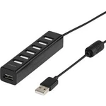 USB 2.0 hub Vivanco IT-USBHUB7PWR, 7 portů, černá