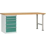 Dílenském COMBI model 3 s masivní deskou, Šxhxv = 1500 x 700 x 840 mm Manuflex WC5101.0001 WC5101.0001