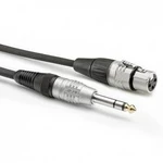 Kabelový adaptér Hicon HBP-XF6S-0060 [1x jack zástrčka 6,3 mm (stereo) - 1x XLR zásuvka 3pólová], 0.60 m, černá