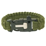 Náramek Highlander Paracord - trojzubec, píšťalka, křesadlo  olivově zelená