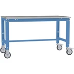 Manuflex AU7364.5012 Špeciálny mobilný pracovný stôl UNIVERSAL s plechovou doskou, ŠxHxV = 1500 x 1000 x 752-972 mm  Far