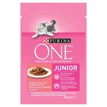 PURINA ONE Junior mini filetky s lososom a mrkvou v šťave 24x85g