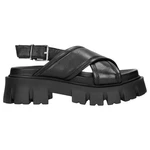 Wojas Elegantní Černé Dámské Sandály Na Platformě Z Hladké Kůže