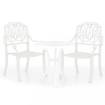 Zahradní bistro set 3 ks litý hliník Dekorhome Bílá,Zahradní bistro set 3 ks litý hliník Dekorhome Bílá