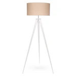 Stojacia lampa s bielymi kovovými nohami a béžovým tienidlom Bonami Essentials Kiki