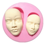 Human Face Silicone Fondant Mold Chocolate Polymer Clay Mould