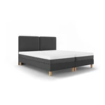 Tmavosivá dvojlôžková posteľ Mazzini Beds Lotus, 140 x 200 cm