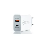 Nabíjačka do siete ER Power 18W USB-C PD, USB-A QC 3.0 biela sieťový adaptér • výstupný prúd až 3 A • nabíjací výkon až 18 W • port USB-C Power Delive