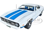 1972 Ford Mustang Sprint White with Blue Stripes "Class of 1972" "American Muscle" Series 1/18 Diecast Model Car by Auto World