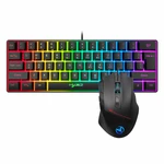 HXSJ V700+S600 Keyboard and Mouse Combo USB Wired 61 Keys RGB Gaming Keyboard 7200DPI Gaming Mouse for Laptop PC Compute