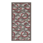 Sivo-červený behúň Floorita Hypnotik, 55 x 115 cm