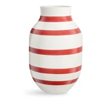 Bielo-červená pruhovaná keramická váza Kähler Design Omaggio, výška 31 cm Bielo-červená pruhovaná keramická váza Kähler Design Omaggio, výška 31 cm