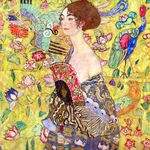 Reprodukcia obrazu Gustav Klimt - Lady With Fan, 50 x 50 cm