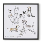 Nástenný plagát v ráme Art for the home Home Is Where The Dog Is, 50 x 50 cm