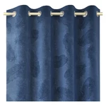 Modrý záves so zamatovým povrchom AmeliaHome Peacock, 140 x 250 cm