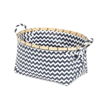 Modro-biely úložný košík Compactor Zigzag