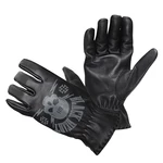 Kožené moto rukavice W-TEC Black Heart Skull Gloves  L  černá