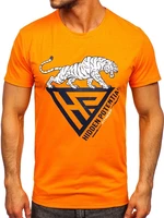 Tricou portocaliu cu imprimeu Bolf Y70013