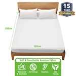 Trivd Mattress Cover TPU Waterproof Mattress Protector Cotton Soft Fitted Cover King Size 150 x 200 cm
