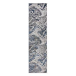 Modro-sivý behúň Flair Rugs Marbled, 80 x 300 cm