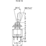 Miyama MS 500-BC-J pákový spínač 125 V/AC 6 A 2x (zap)/vyp/(zap)  bez aretácie/0/bez aretácie 1 ks