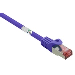 Renkforce RF-3432090 RJ45 sieťové káble, prepojovacie káble CAT 6 S/FTP 0.50 m fialová s ochranou, pozlátené kontakty, s