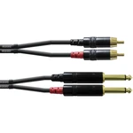 Cordial CFU 6 PC audio káblový adaptér [2x jack zástrčka 6,35 mm - 2x cinch zástrčka] 6.00 m čierna