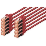 Digitus DK-1644-005-R-10 RJ45 sieťové káble, prepojovacie káble CAT 6 S/FTP 0.50 m červená fóliové tienenie, kompletné t