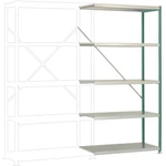 Manuflex RP1120.0001 prístavný modul regálu oddelenia  (š x v x h) 1000 x 2000 x 600 mm    oceľová podlaha