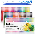 48/100 Colors Double-headed Marker Pen Art Brush Watercolor Dual Tip Pens