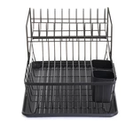 Iron Dish Rack Double Layer Drainer Shelf for Kitchen