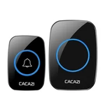 CACAZI LED Smart Doorbell Waterproof 300M Remote Mini Wireless Door Bell 38 Chimes 20-85dB Door Ring
