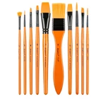 Giorgione 10 Pcs Painting Brush Set Nylon Hair Watercolor Pen Round Pointed Tip Brush With Bag Art for Student School Su