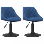Otočná jídelní židle 2 ks samet / kov Dekorhome Modrá,Otočná jídelní židle 2 ks samet / kov Dekorhome Modrá