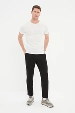 Trendyol Men's Black Regular Fit Pleated Printed Ironing Trousers