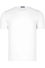 Pánske tričko s golierom na bicykel DEWBERRY T8569 - čistá biela