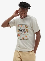 Cream Men's T-Shirt with VANS Mn Classic Print Box - Men