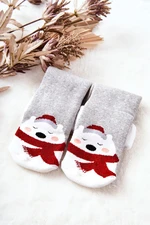 Christmas Socks Teddy Bears Grey