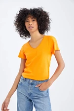 DEFACTO Regular Fit V Neck Short Sleeve T-Shirt