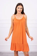 Dress with thin straps dark apricot