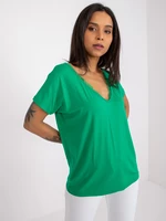 Dark green women's T-shirt with lace Aileen